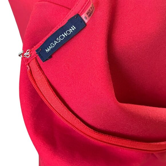 Magaschoni Size 6 Red Knit Bodycon Zip Back Dress - Picture 4 of 5